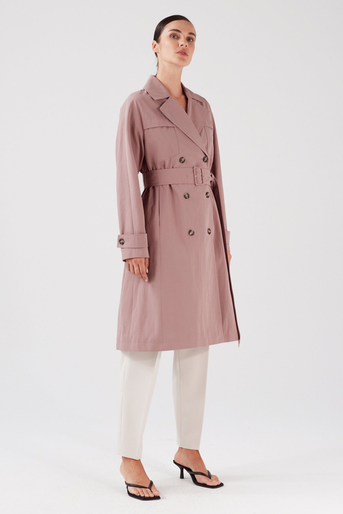 Blush best sale trench coat