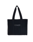 BLACK WOOL SHOPPING BAG