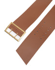 WIDE CAMEL LEATHER BELT