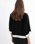 LOOSE BLACK BLOUSE WITH 3/4 SLEEVES