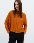 ORANGE SHIRT WITH KIMONO SLEEVES