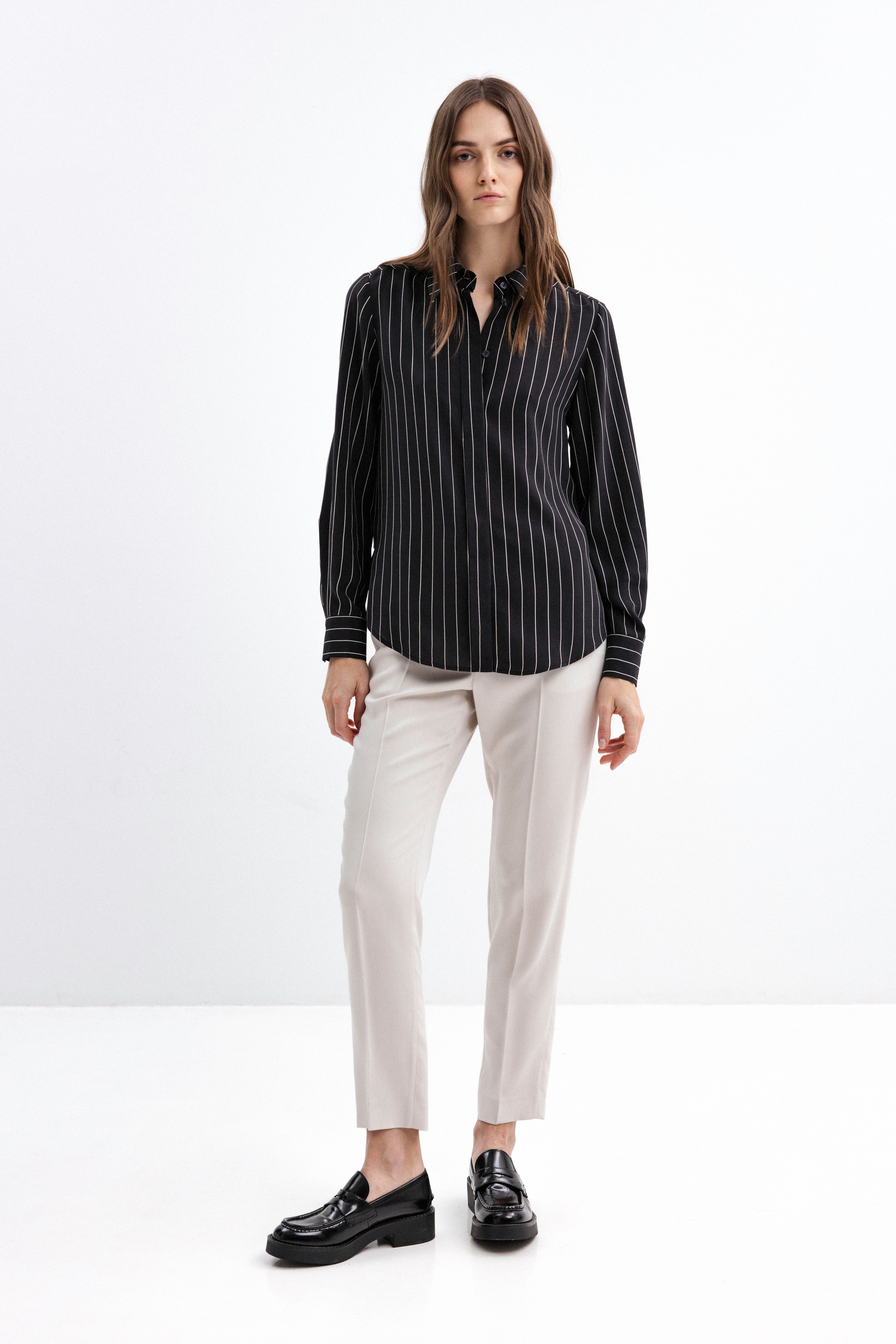 BLACK STRIPED SHIRT