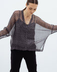 TRANSLUCENT OVERSIZED SILK BLOUSE