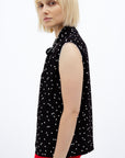 BLACK POLKA DOT SLEEVELESS BLOUSE