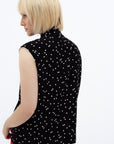 BLACK POLKA DOT SLEEVELESS BLOUSE