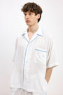 PYJAMA SHIRT WITH BLUE STRIPES AND SHORT SLEEVES - UNISEX