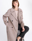 CAPPUCCINO BELTED WOOL COAT