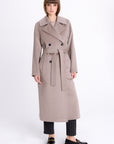 CAPPUCCINO BELTED WOOL COAT