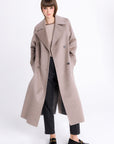 CAPPUCCINO BELTED WOOL COAT