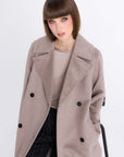 CAPPUCCINO BELTED WOOL COAT