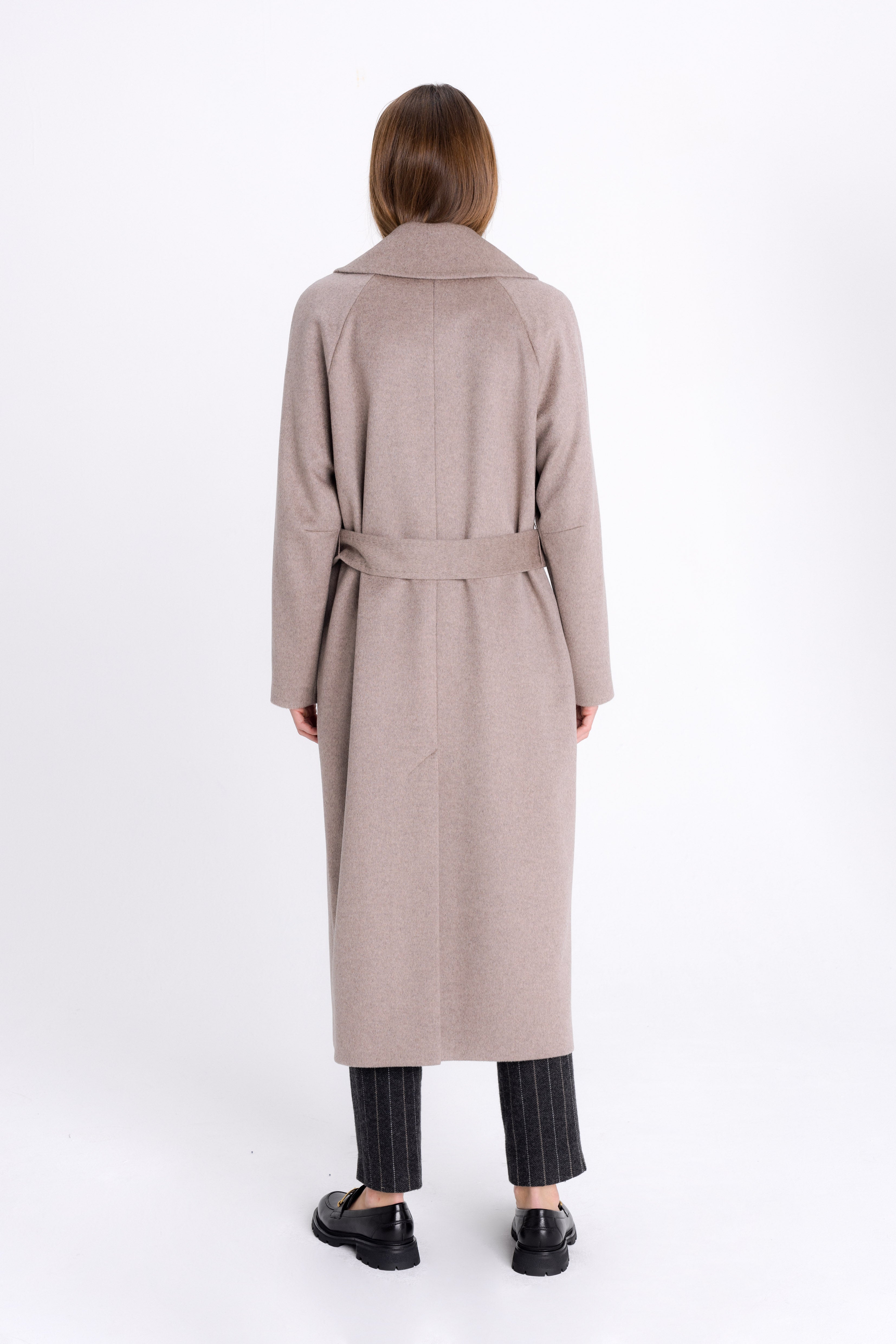 CAPPUCCINO BELTED WOOL COAT