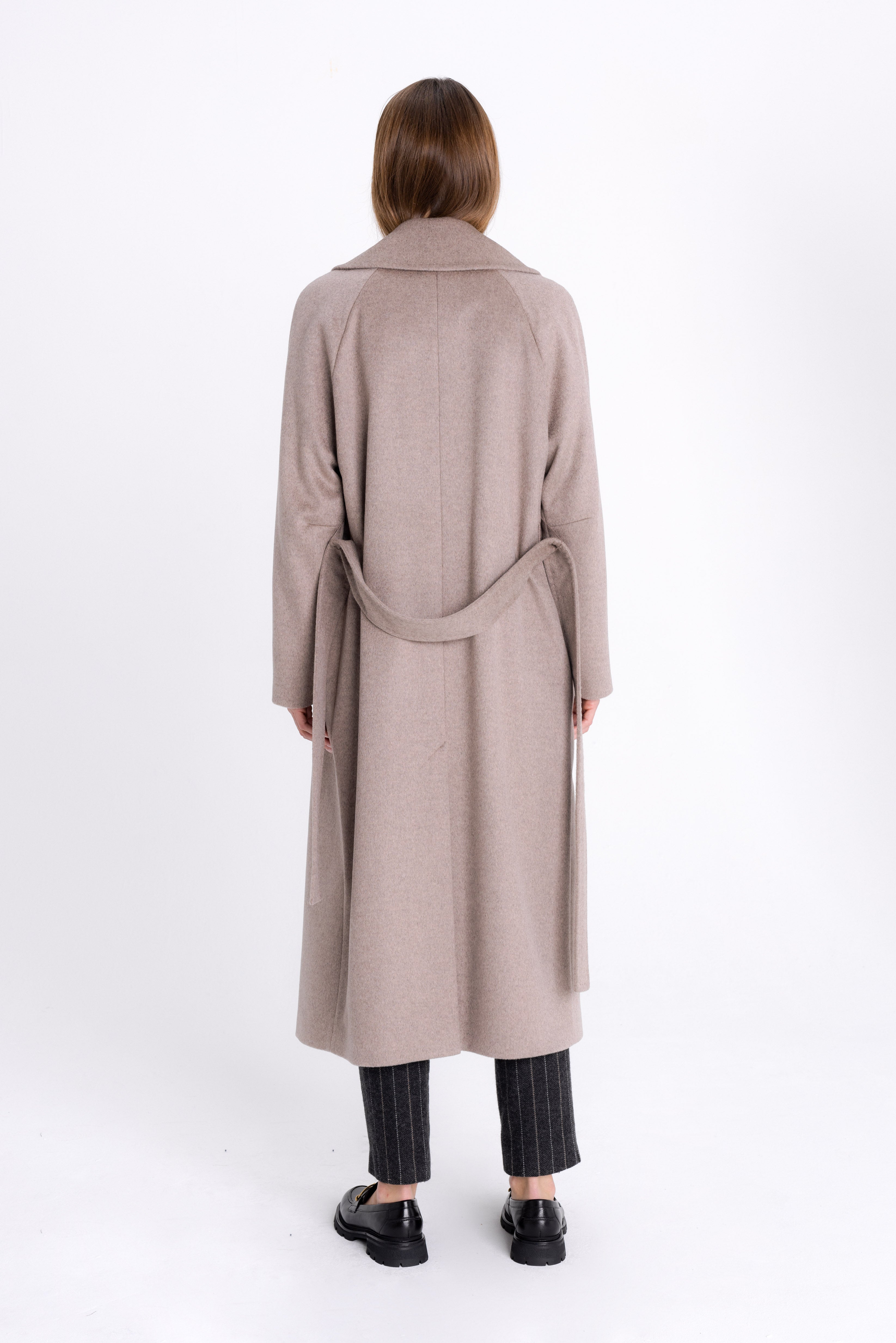 CAPPUCCINO BELTED WOOL COAT