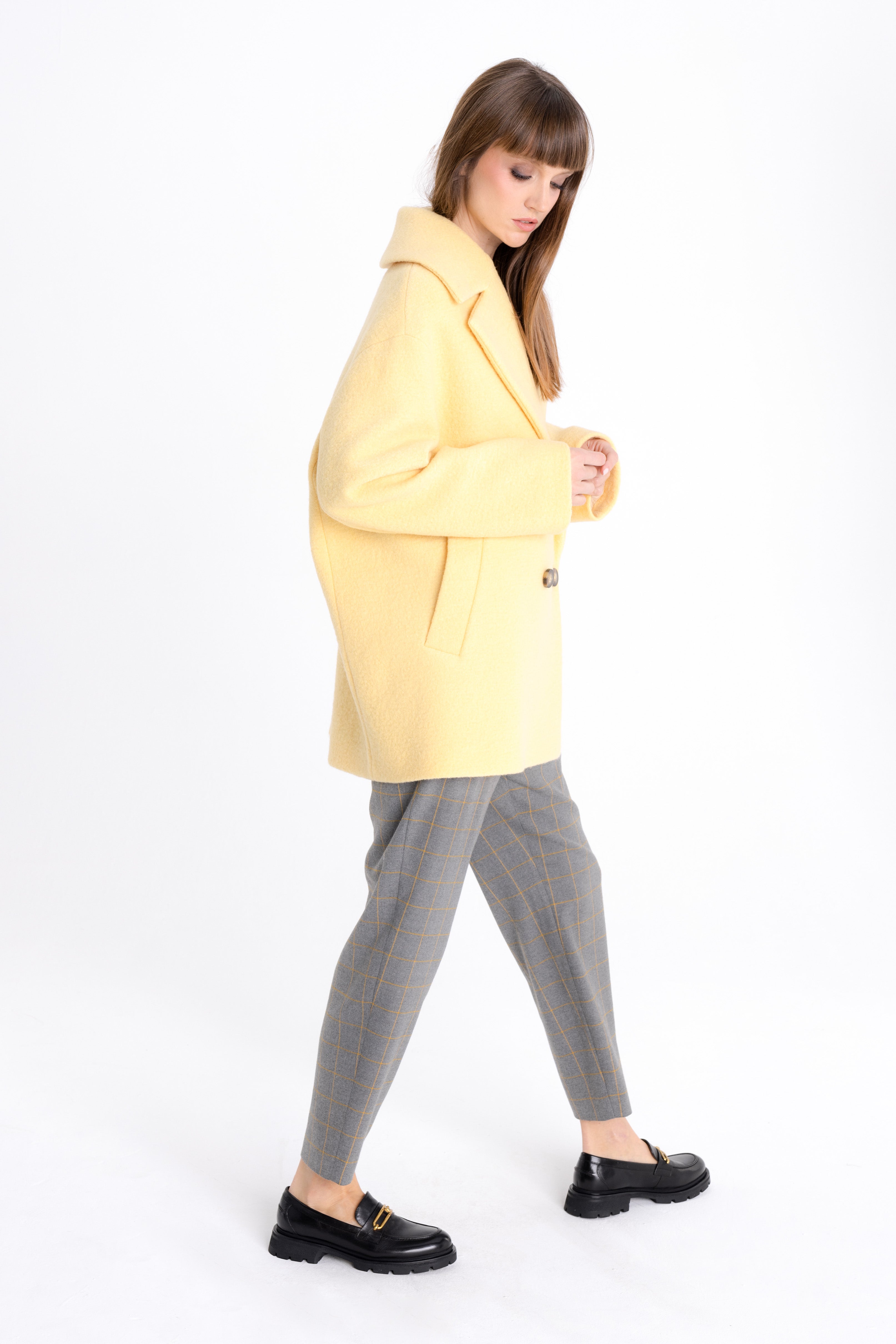 OVERSIZED WOOL YELLOW COAT