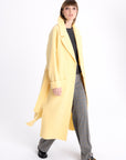 WOOL YELLOW COAT WITH PATCH POCKETS