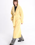 WOOL YELLOW COAT WITH PATCH POCKETS