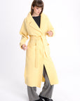 WOOL YELLOW COAT WITH PATCH POCKETS