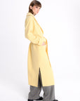 WOOL YELLOW COAT WITH PATCH POCKETS