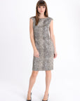 SNAKE PRINT FITTED SLEEVELESS DRESS