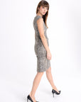 SNAKE PRINT FITTED SLEEVELESS DRESS