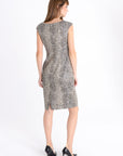 SNAKE PRINT FITTED SLEEVELESS DRESS