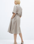 A-LINE LIGHT TAUPE DRESS