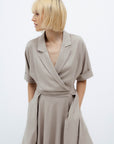 A-LINE LIGHT TAUPE DRESS