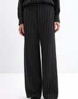 STRIPED WIDE-LEG TROUSERS