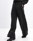 STRIPED WIDE-LEG TROUSERS