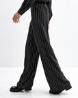 STRIPED WIDE-LEG TROUSERS