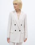 DOUBLE-BREASTED STRAIGHT MILK JACKET