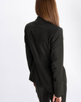 FOREST GREEN JACKET WITH ASYMMETRIC FASTENING