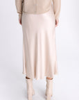 FLARED MIDI BEIGE SKIRT