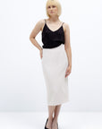 MIDI SLIM FIT MILK SKIRT