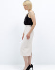 MIDI SLIM FIT MILK SKIRT