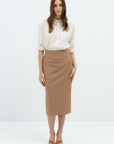 PENCIL HIGH WAIST CAMEL SKIRT