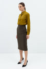 FOREST GREEN PENCIL SKIRT