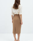 PENCIL HIGH WAIST CAMEL SKIRT