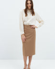 PENCIL HIGH WAIST CAMEL SKIRT