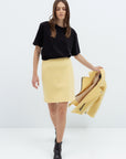 STRAIGHT YELLOW WOOL SKIRT