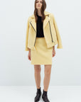 STRAIGHT YELLOW WOOL SKIRT