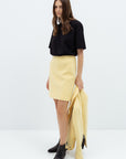 STRAIGHT YELLOW WOOL SKIRT