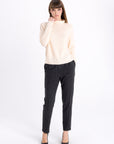 BEIGE SWEATER WITH MERINO WOOL