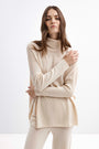 HIGH NECK MERINO WOOL MILK SWEATER