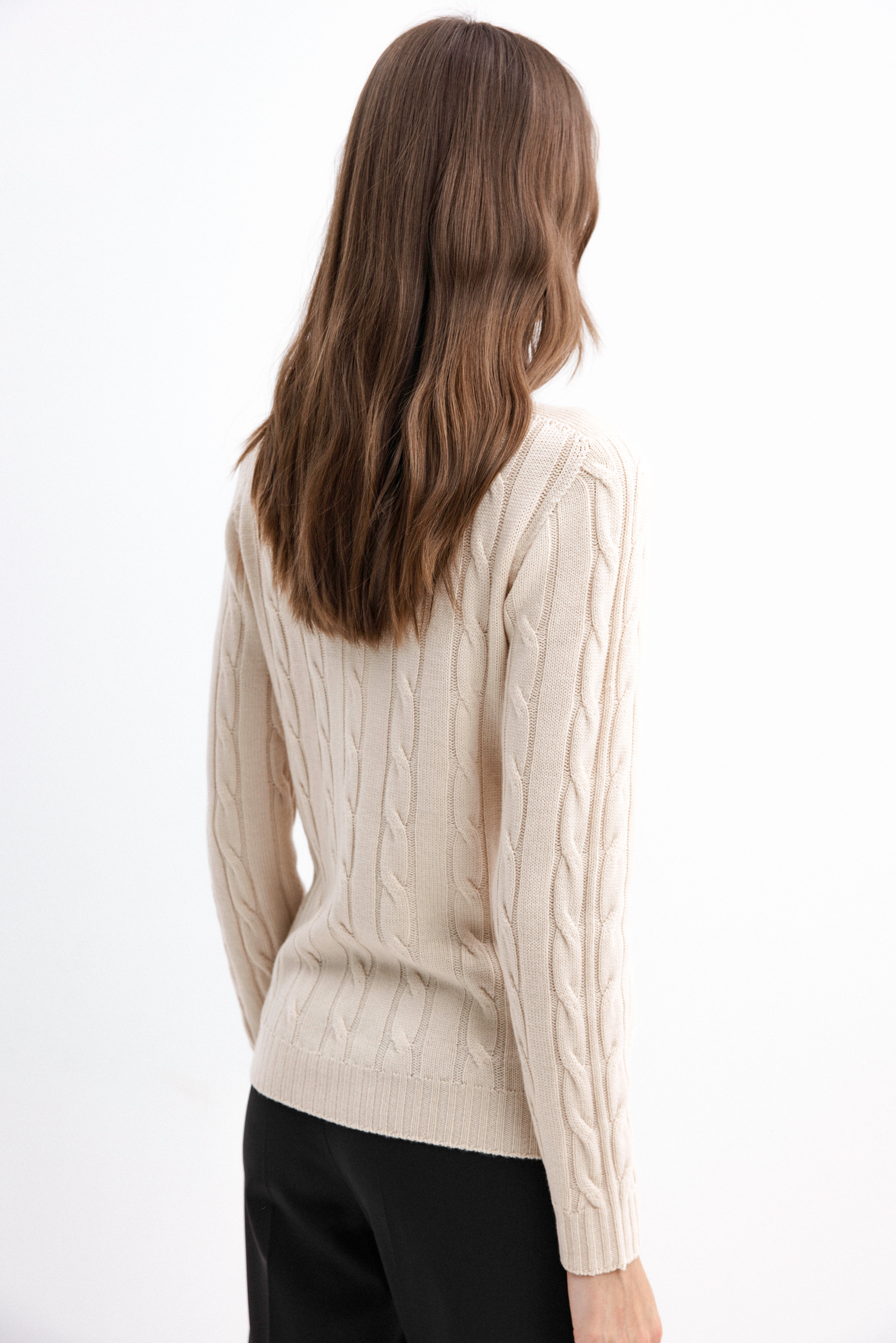 MILK BRAIDED SWEATER