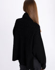 BLACK HIGH-NECK SWEATER