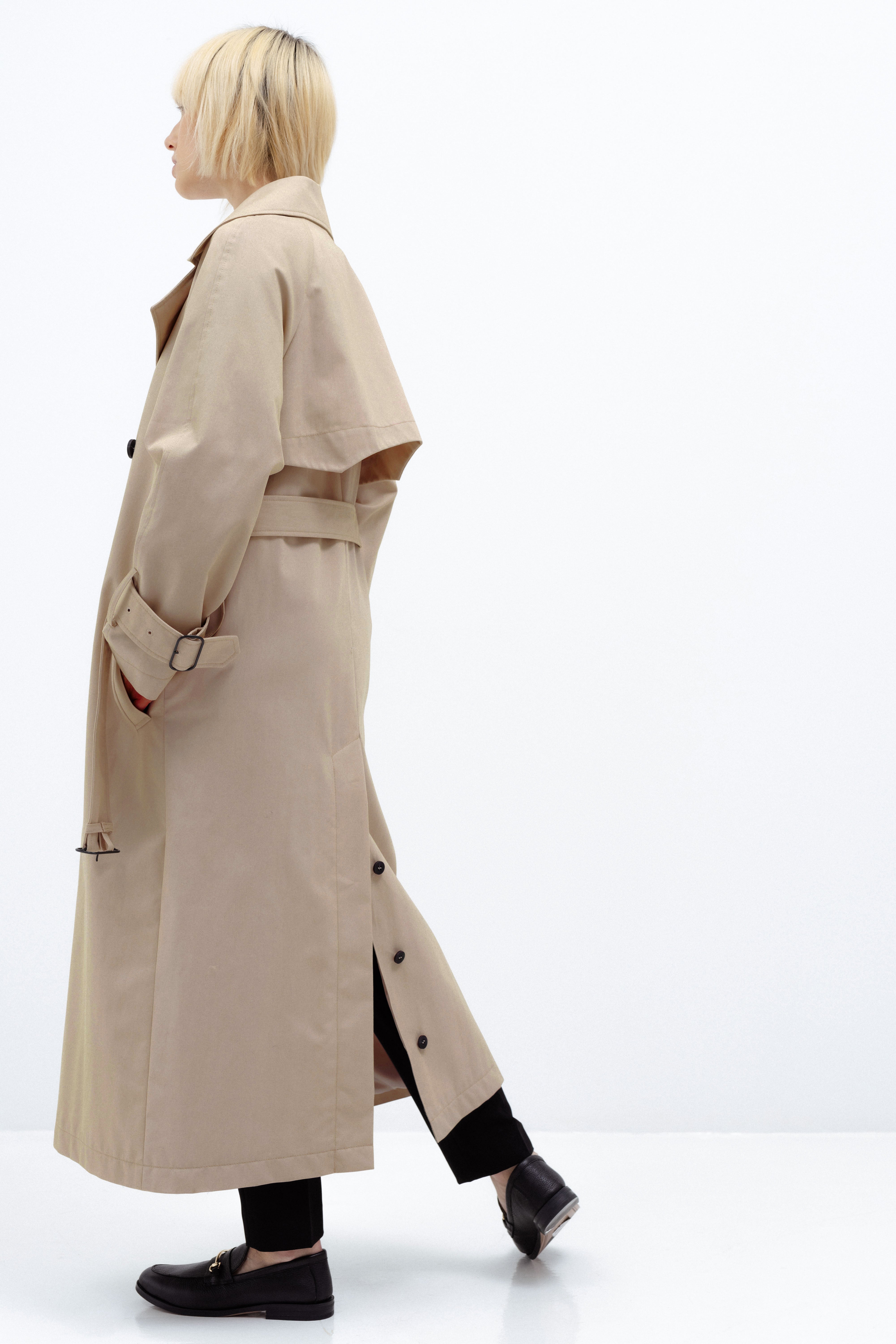 LOOSE FIT BEIGE TRENCH COAT