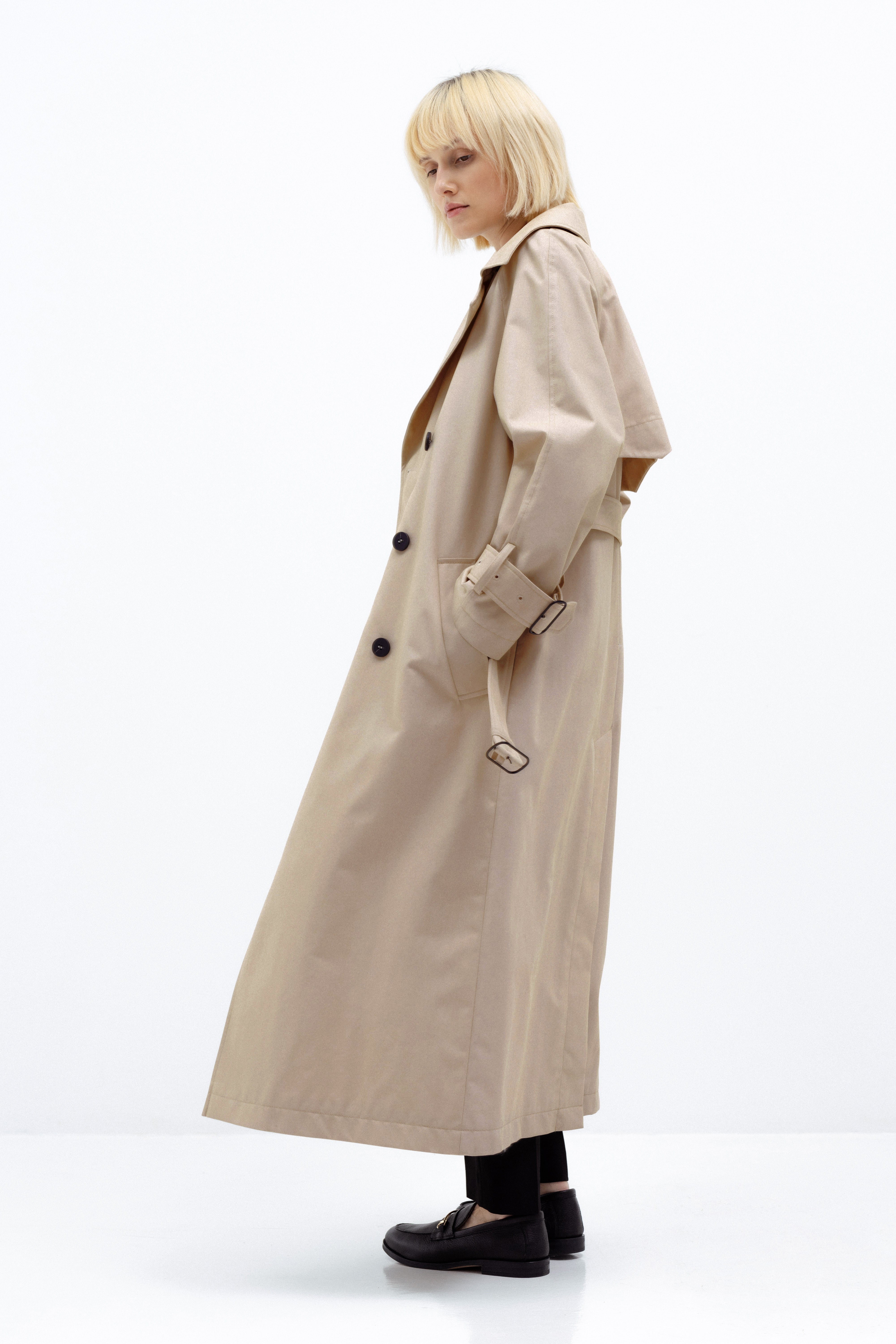 LOOSE FIT BEIGE TRENCH COAT