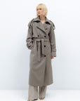 PASTEL KHAKI TRENCH COAT IN WOOL