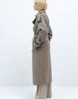 PASTEL KHAKI TRENCH COAT IN WOOL