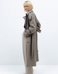 PASTEL KHAKI TRENCH COAT IN WOOL